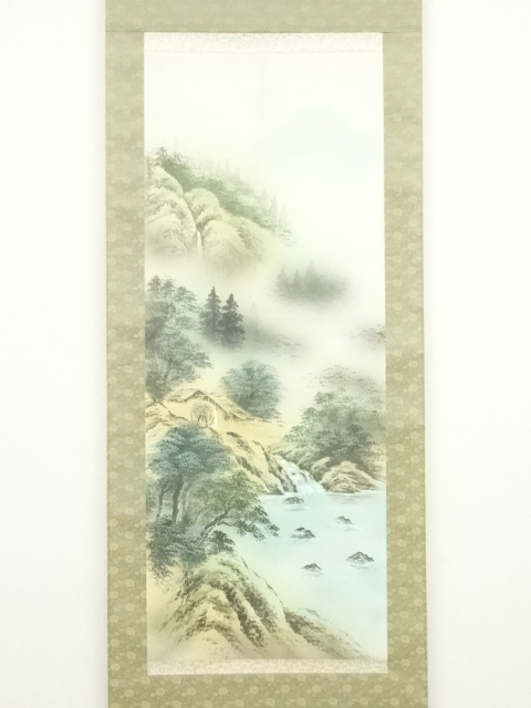 肉筆 彩色山水 絵画 日本画 彩色山水 （田崎春瑤） 【肉筆】【日本画】【日本の